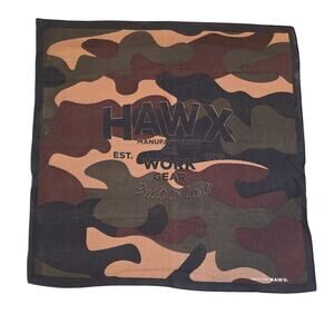 HAWX Work Gear Camouflage Bandana 100% Cotton Camo Workwear Handkerchief